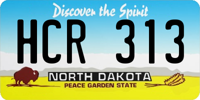 ND license plate HCR313