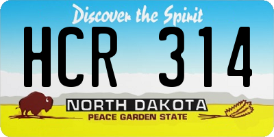 ND license plate HCR314