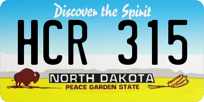 ND license plate HCR315