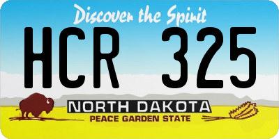 ND license plate HCR325