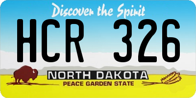 ND license plate HCR326