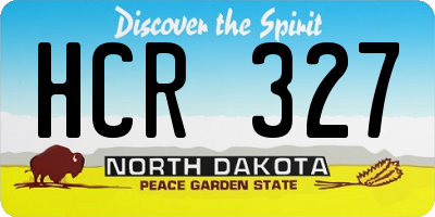 ND license plate HCR327