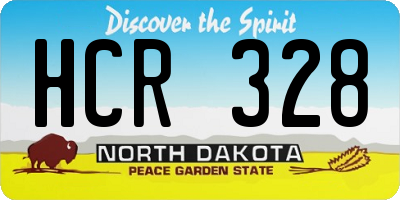 ND license plate HCR328