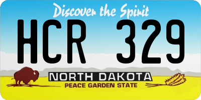 ND license plate HCR329