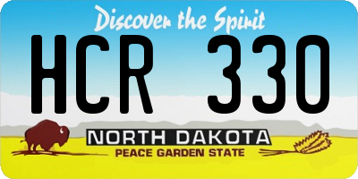 ND license plate HCR330