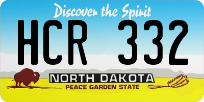 ND license plate HCR332