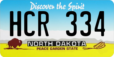 ND license plate HCR334