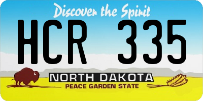 ND license plate HCR335