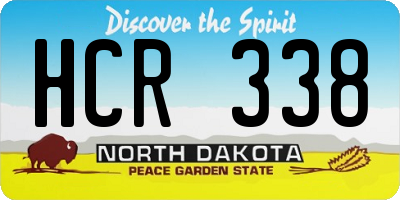 ND license plate HCR338