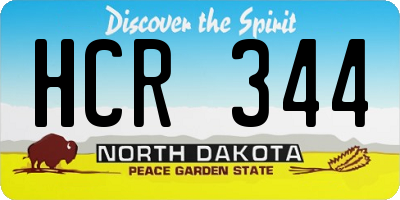 ND license plate HCR344