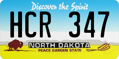 ND license plate HCR347