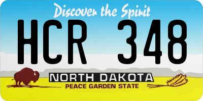 ND license plate HCR348