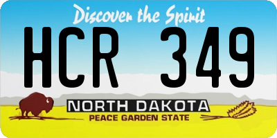 ND license plate HCR349