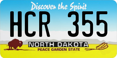 ND license plate HCR355