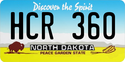 ND license plate HCR360