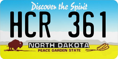 ND license plate HCR361