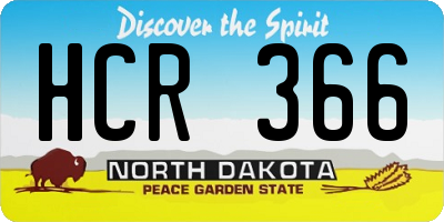 ND license plate HCR366