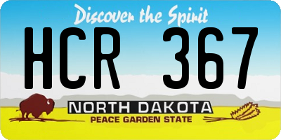 ND license plate HCR367