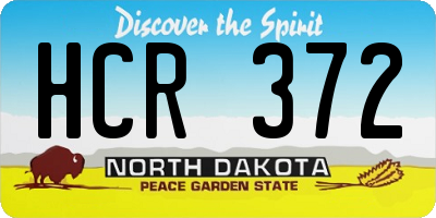 ND license plate HCR372