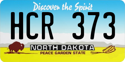 ND license plate HCR373