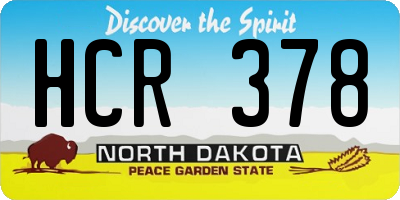 ND license plate HCR378