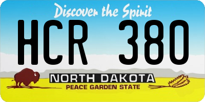 ND license plate HCR380
