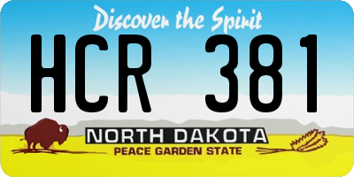 ND license plate HCR381