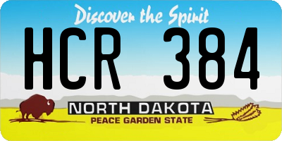 ND license plate HCR384