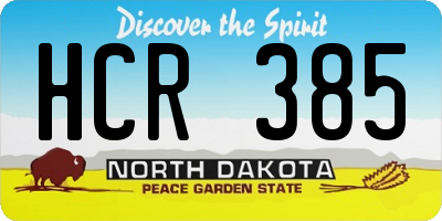 ND license plate HCR385