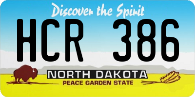 ND license plate HCR386