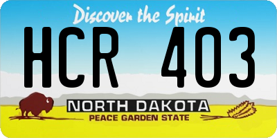 ND license plate HCR403