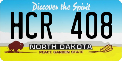 ND license plate HCR408