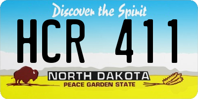 ND license plate HCR411