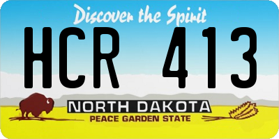 ND license plate HCR413