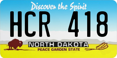 ND license plate HCR418