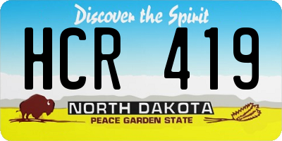 ND license plate HCR419