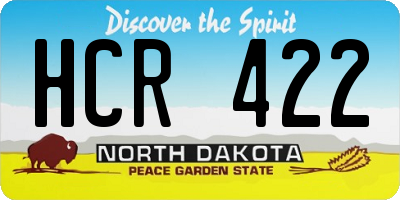ND license plate HCR422