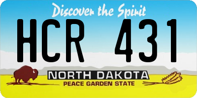 ND license plate HCR431