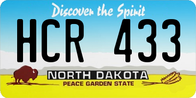 ND license plate HCR433
