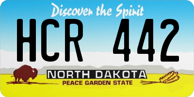 ND license plate HCR442