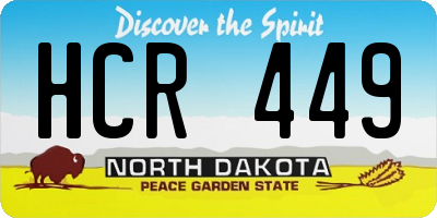 ND license plate HCR449