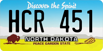 ND license plate HCR451