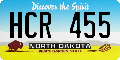ND license plate HCR455