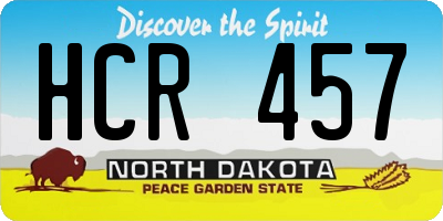ND license plate HCR457