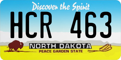 ND license plate HCR463