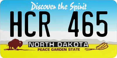 ND license plate HCR465
