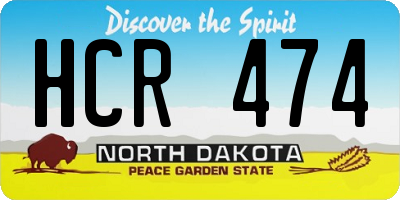 ND license plate HCR474