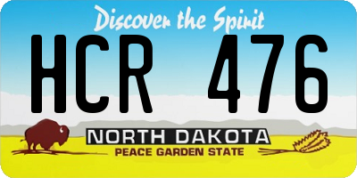 ND license plate HCR476