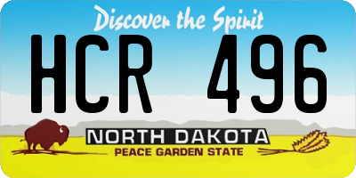 ND license plate HCR496