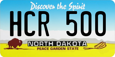 ND license plate HCR500